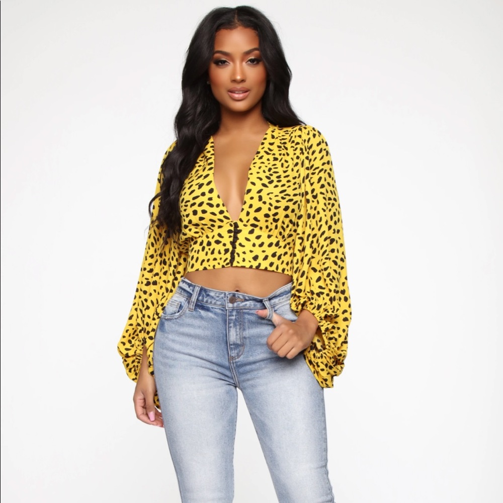 CHEETAH BLOUSE SIZE S